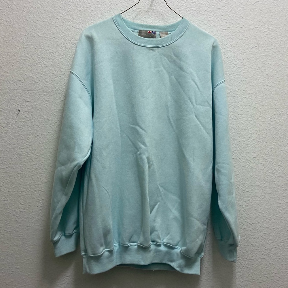 MUST GO ASAP - Pale Blue French Navy Vintage Sweatshirt